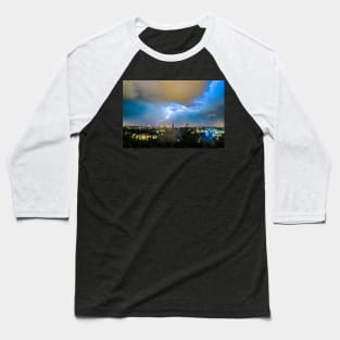 Lightning Over norwich, U.K Baseball T-Shirt